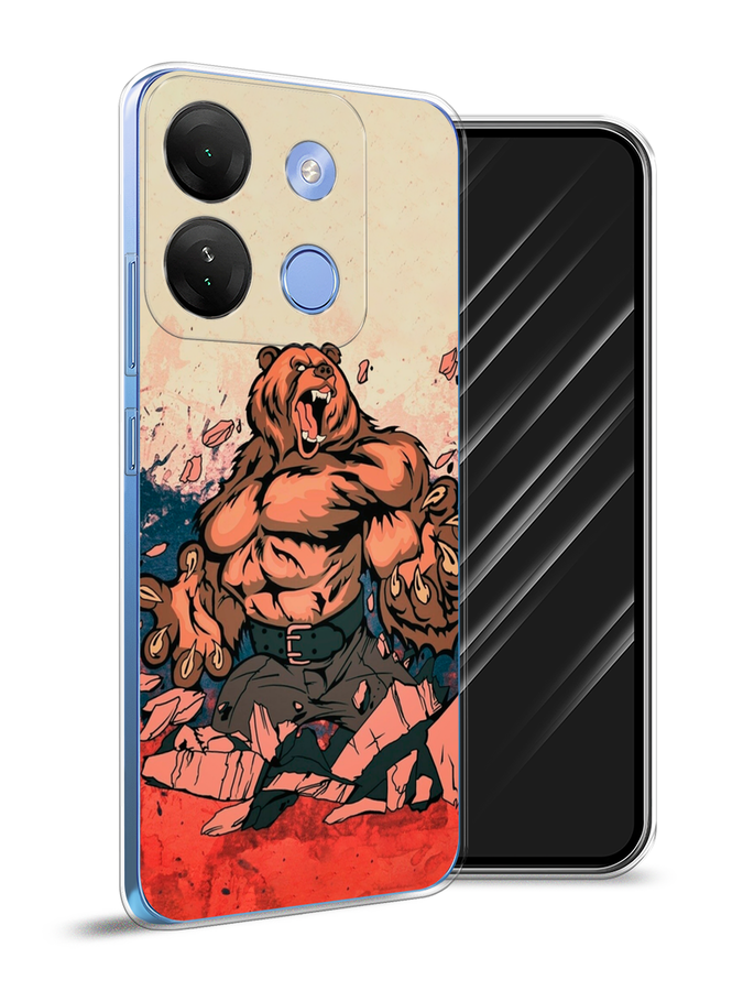 

Чехол Awog на Infinix Smart 7 HD "Медведь с флагом РФ", Коричневый;синий;красный, 3103850-2