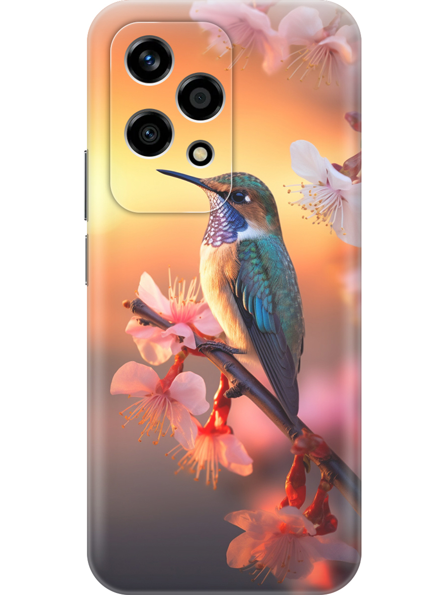 

Силиконовый чехол на Honor 200 lite с принтом "Птичка и закат", Прозрачный;желтый;красный, 783979021