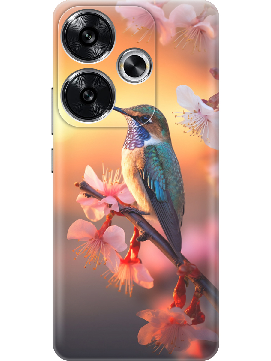 

Силиконовый чехол на Xiaomi Redmi Turbo 3, Poco F6 с принтом "Птичка и закат", Прозрачный;желтый;красный, 783980821