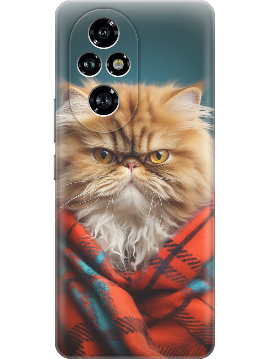 

Силиконовый чехол на Honor 200 pro с принтом "Недовольный котик", Прозрачный;красный;синий, 783979612