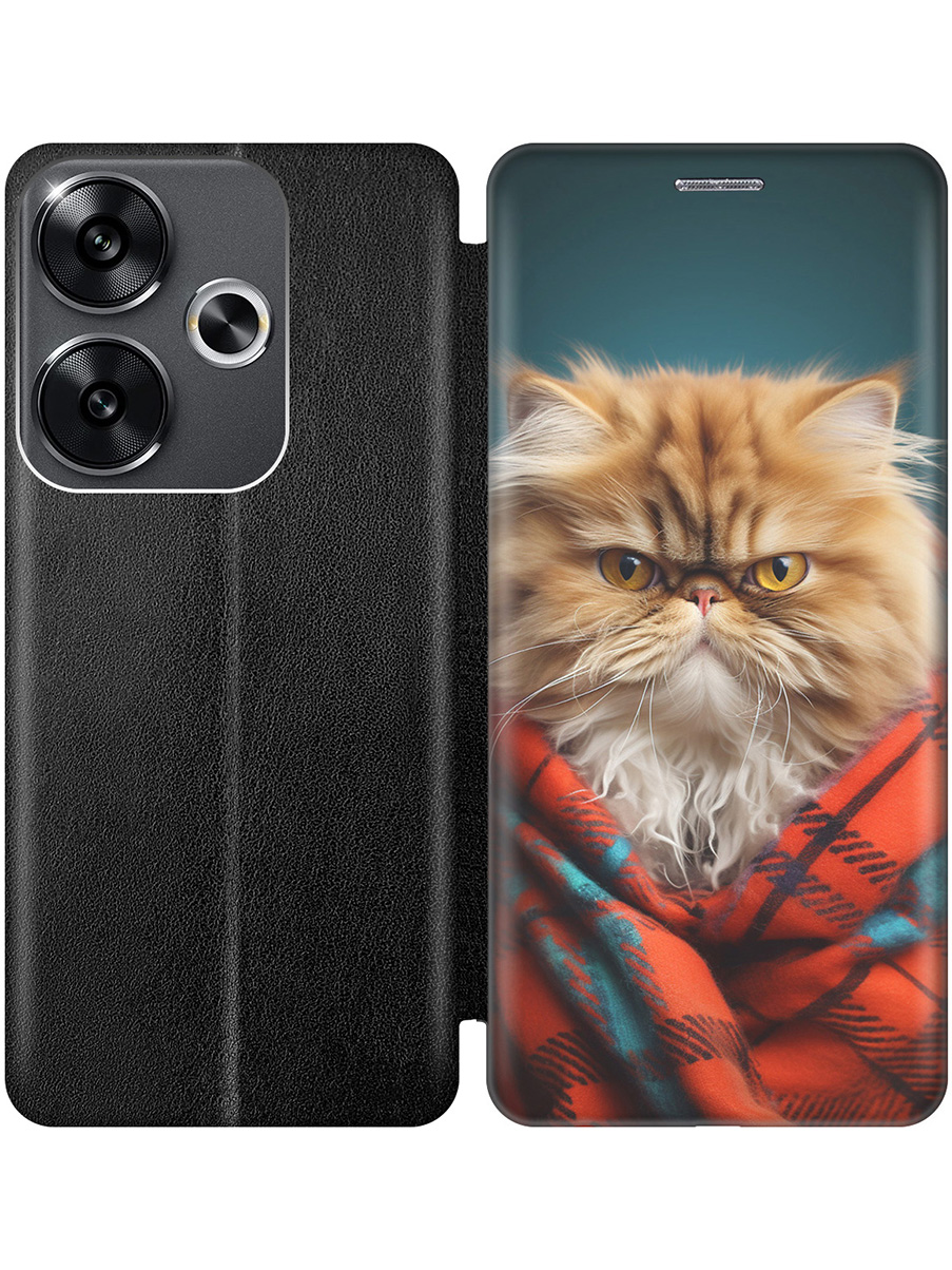 

Чехол-книжка на Xiaomi Redmi Turbo 3, Poco F6 с принтом "Недовольный котик" черный, Черный;красный;синий, 783980812