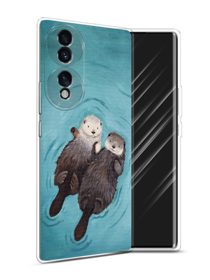 

Чехол Awog на Honor 70 "Парочка бобров", Разноцветный, 6108250-10