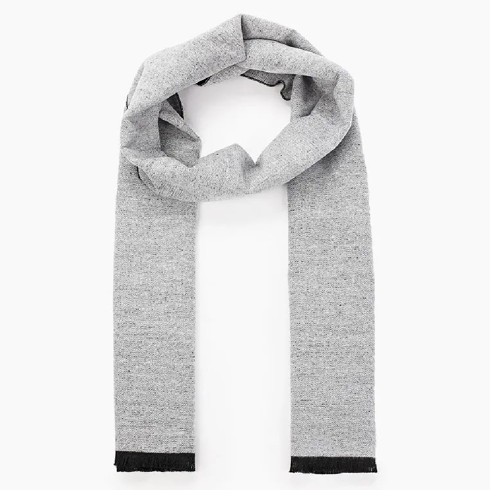 Шарф мужской Rosedena shawlcy19149 серый-черный 30х180 см 1290₽