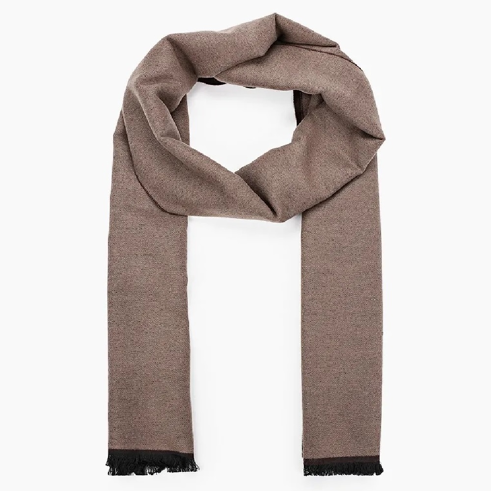 Шарф мужской Rosedena shawlcy19149 бежевый-шоколадный 30х180 см 1290₽