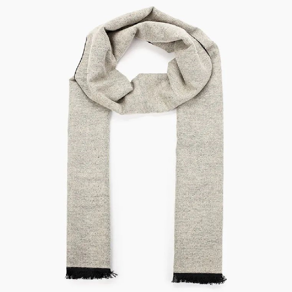 Шарф мужской Rosedena shawlcy19149 белый-серый 30х180 см 1290₽