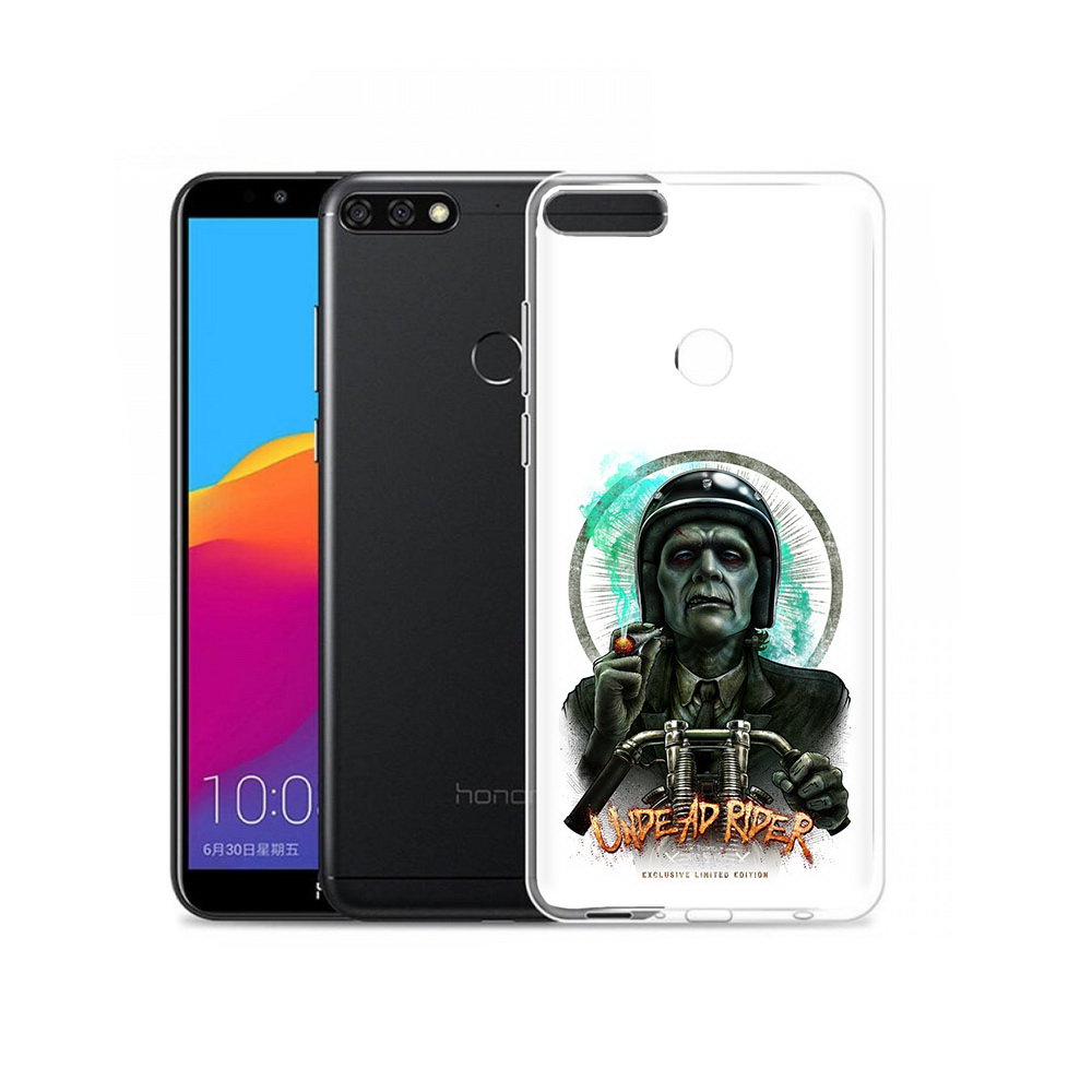 

Чехол MyPads Tocco для Honor 7C Pro зеленый мужчина с сигаретой на мотоцикле, Прозрачный, Tocco