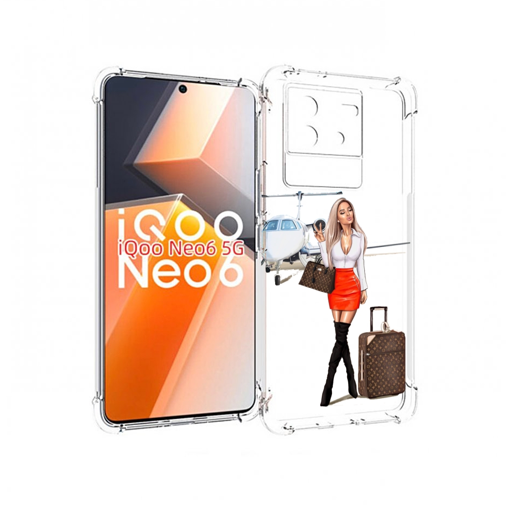 

Чехол MyPads Деловая-девушка женский для Vivo iQoo Neo 6 5G, Прозрачный, Tocco