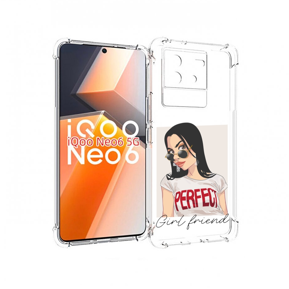 

Чехол MyPads Девушка-с-сережками женский для Vivo iQoo Neo 6 5G, Прозрачный, Tocco