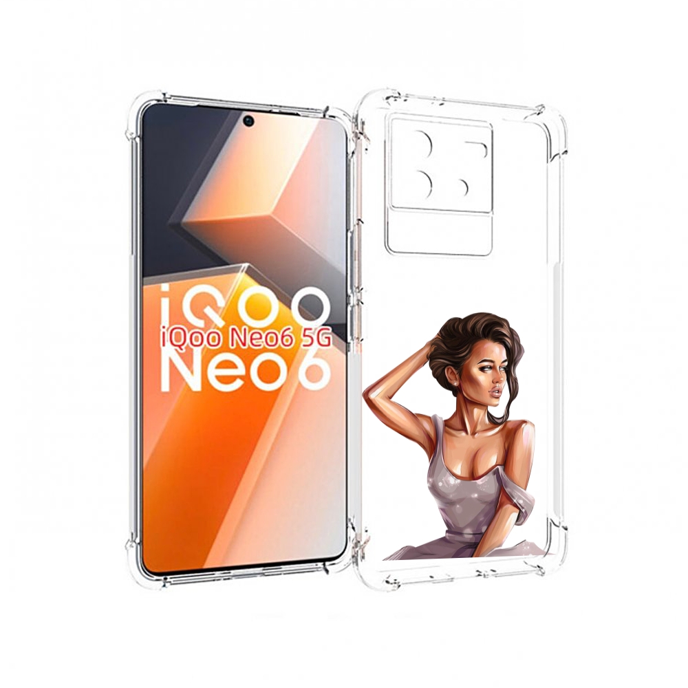 

Чехол MyPads Девушка-с-прической женский для Vivo iQoo Neo 6 5G, Прозрачный, Tocco