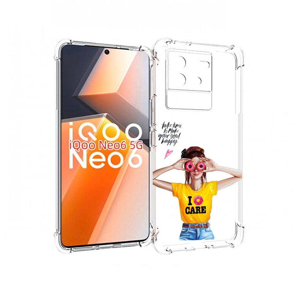 

Чехол MyPads Девушка-с-пончиками женский для Vivo iQoo Neo 6 5G, Прозрачный, Tocco