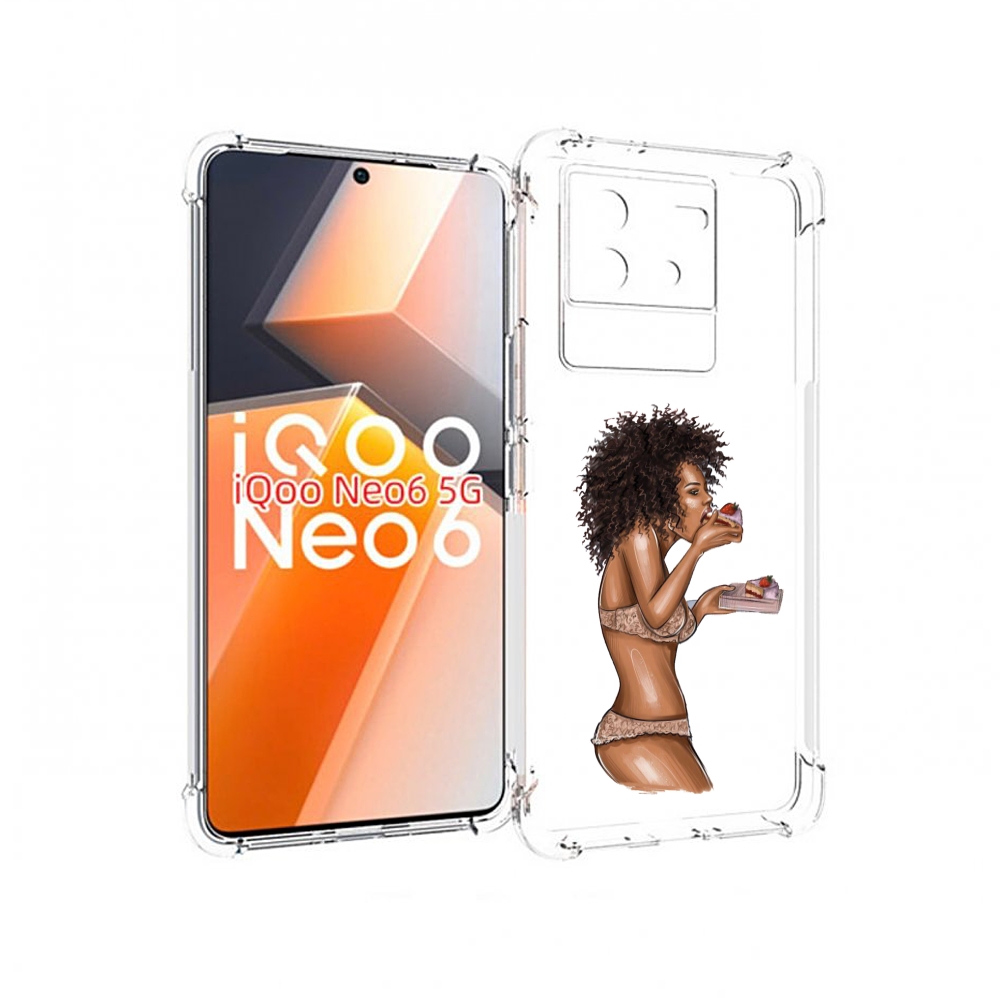 

Чехол MyPads Девушка-с-пирожными женский для Vivo iQoo Neo 6 5G, Прозрачный, Tocco