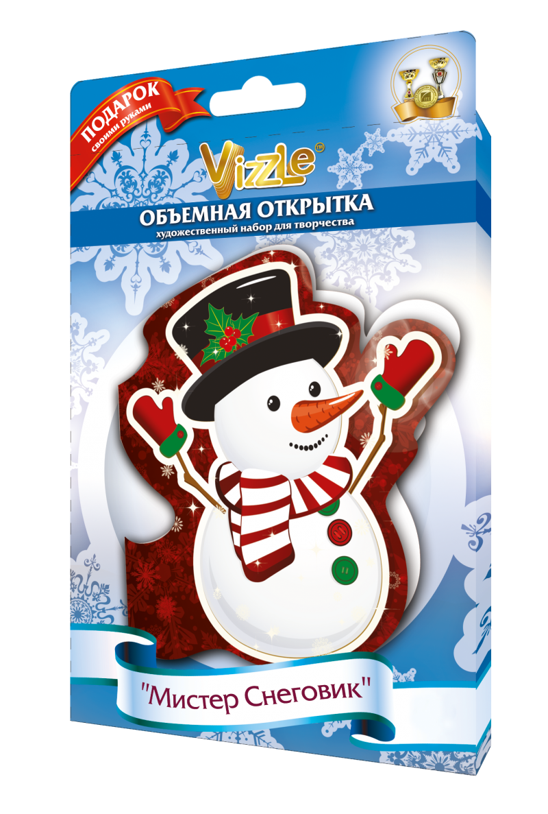Vizzle Объемная открытка Мистер Снеговик ОН0005 фигурка декоративная снеговик 33 см syxrwwa 4723009