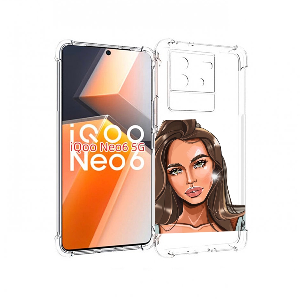 

Чехол MyPads Девушка-с-зелеными-глазами для Vivo iQoo Neo 6 5G, Прозрачный, Tocco