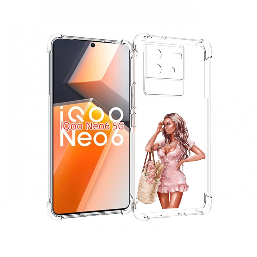 

Чехол MyPads Девушка-в-мини-платье женский для Vivo iQoo Neo 6 5G, Прозрачный, Tocco