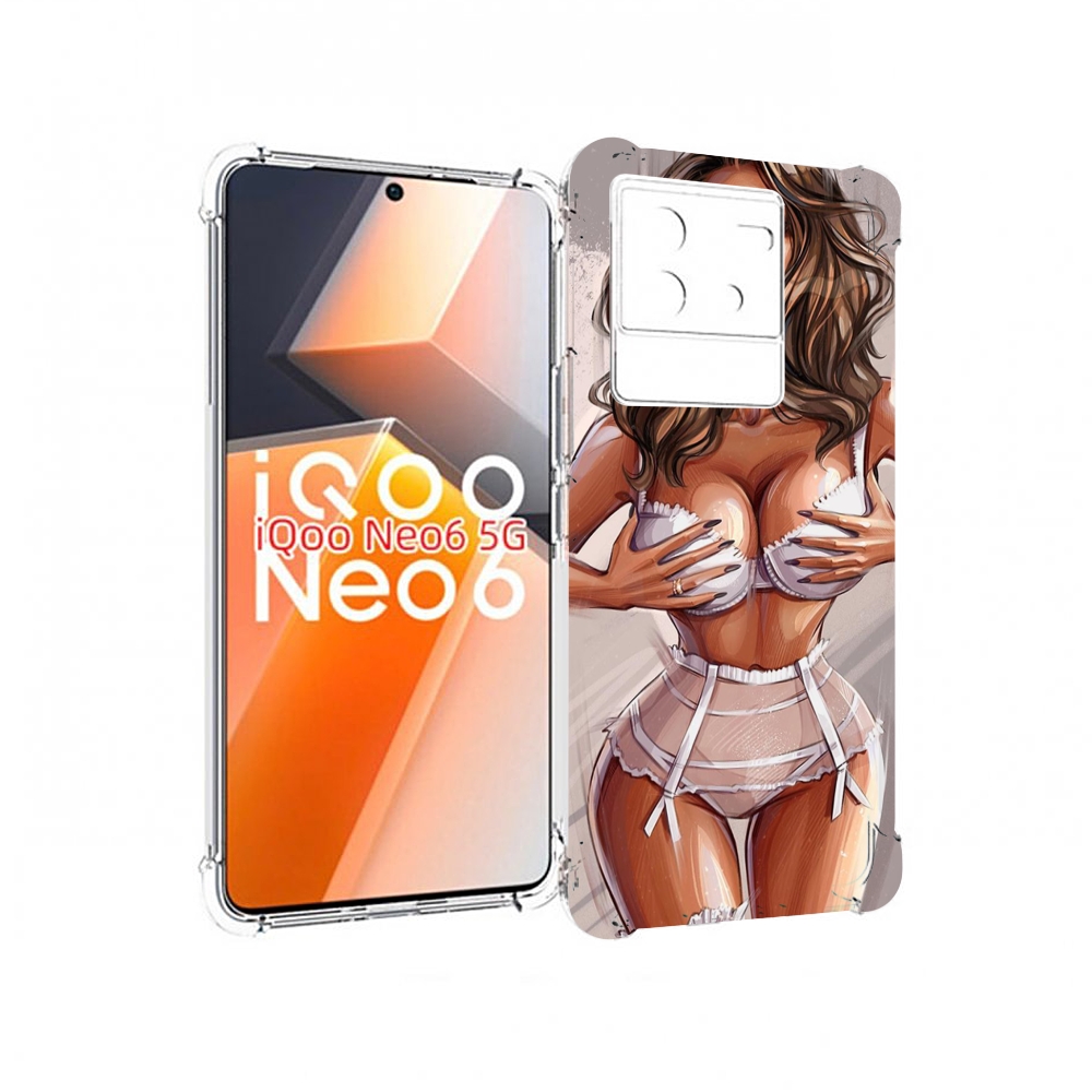 

Чехол MyPads Девушка-в-кружевном для Vivo iQoo Neo 6 5G, Прозрачный, Tocco
