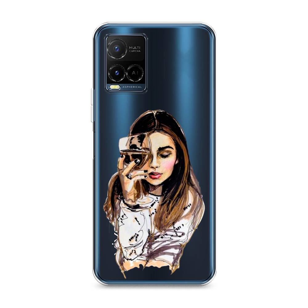 

Чехол Awog на Vivo Y21e "Девушка с бокалом", Разноцветный, 266350-7
