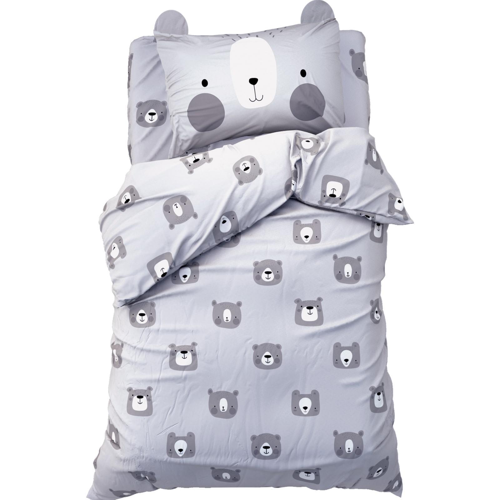 

Комплект постельного белья Этель Gray bear 1.5-спальный, бязь, серый, Gray bear