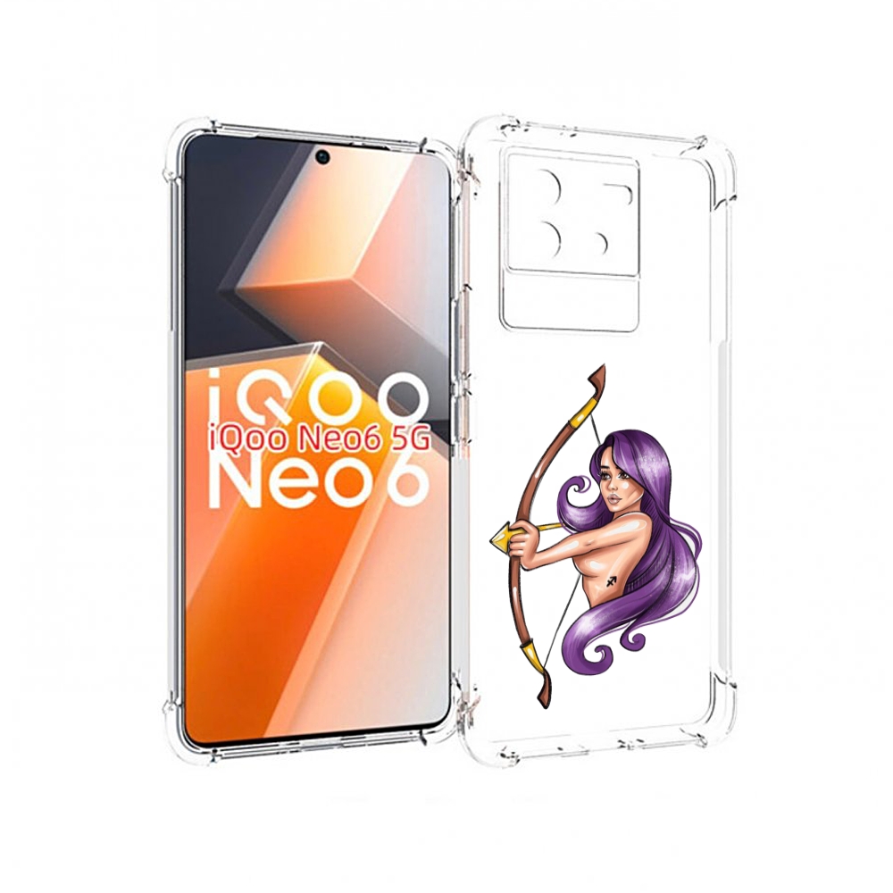 

Чехол MyPads Девушка-Стрелец женский для Vivo iQoo Neo 6 5G, Прозрачный, Tocco