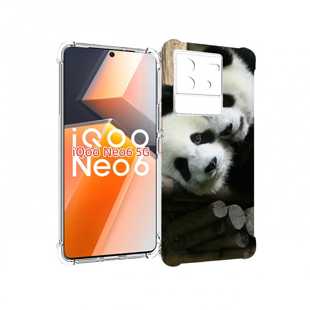 

Чехол MyPads Две-панды для Vivo iQoo Neo 6 5G, Прозрачный, Tocco
