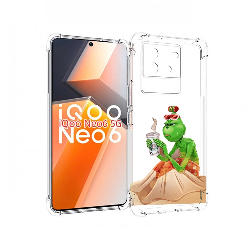 

Чехол MyPads Гринч-в-платье для Vivo iQoo Neo 6 5G, Прозрачный, Tocco
