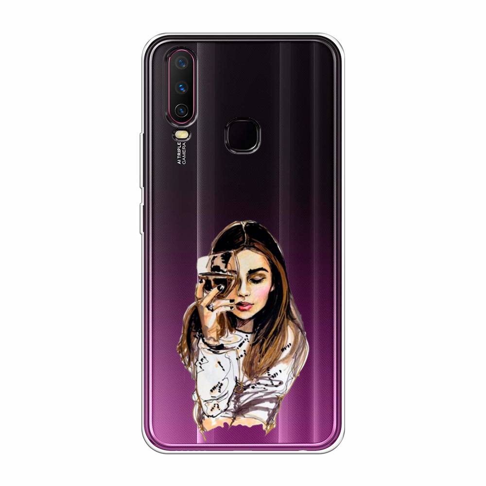 

Чехол Awog на Vivo Y17/Y12 "Девушка с бокалом", Разноцветный, 261750-7