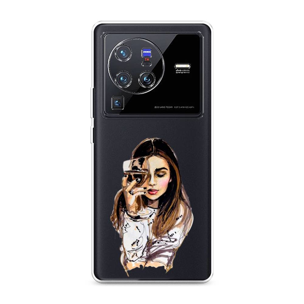 

Чехол Awog на Vivo X80 Pro "Девушка с бокалом", Разноцветный, 266650-7