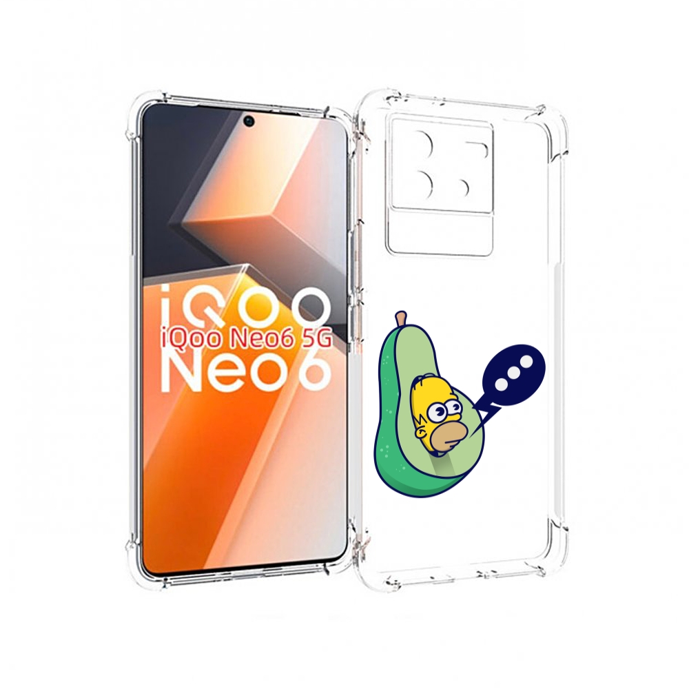 

Чехол MyPads Гомер-авокадо для Vivo iQoo Neo 6 5G, Прозрачный, Tocco