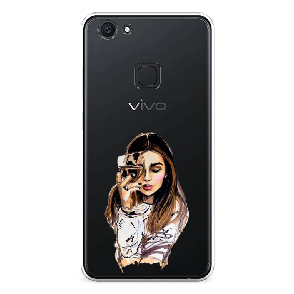 

Чехол Awog на Vivo V7 "Девушка с бокалом", Разноцветный, 260450-7