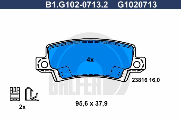 Комплект тормозных дисковых колодок GALFER B1.G102-0713.2
