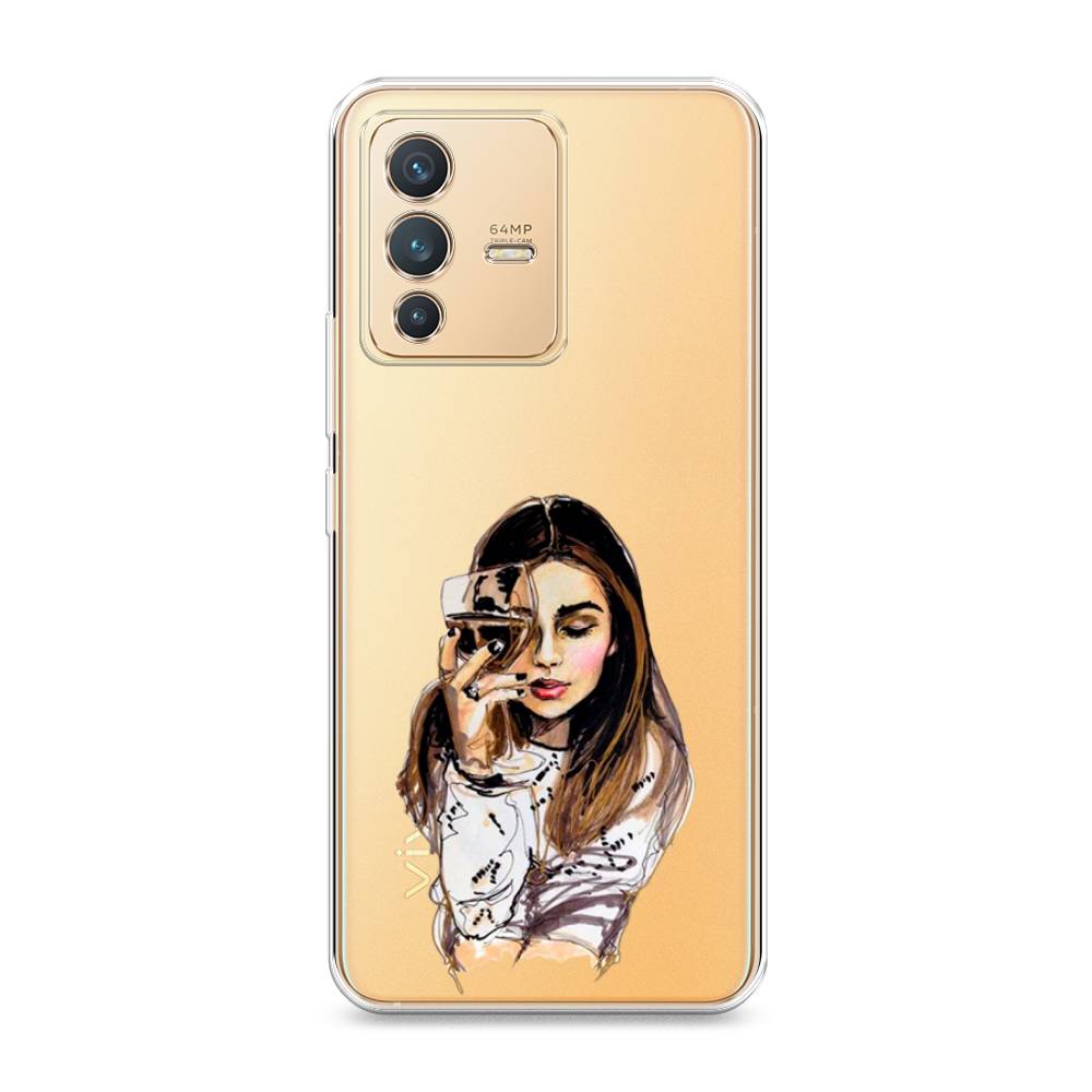 

Чехол Awog на Vivo V23 "Девушка с бокалом", Разноцветный, 266050-7