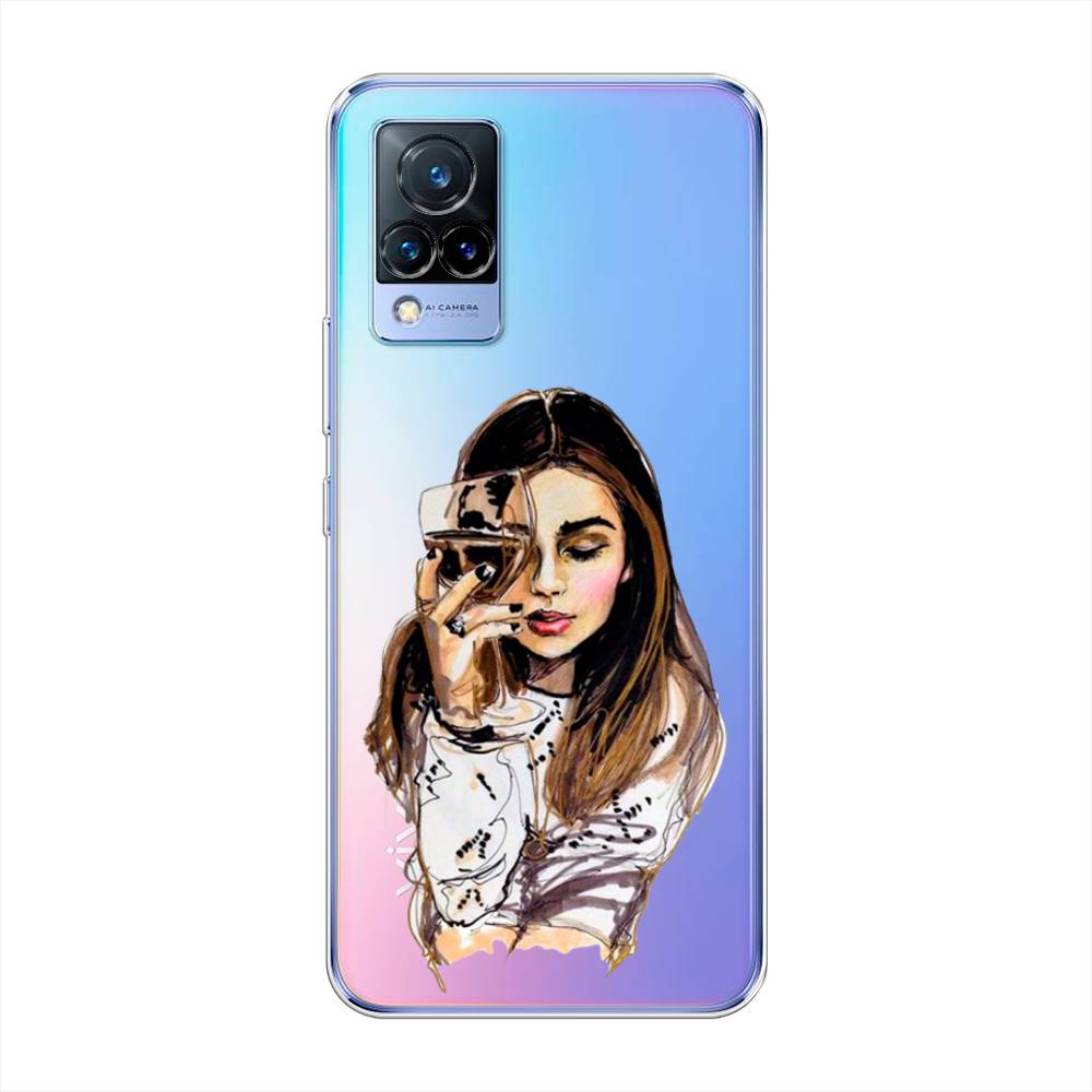 

Чехол Awog на Vivo V21 "Девушка с бокалом", Разноцветный, 264350-7