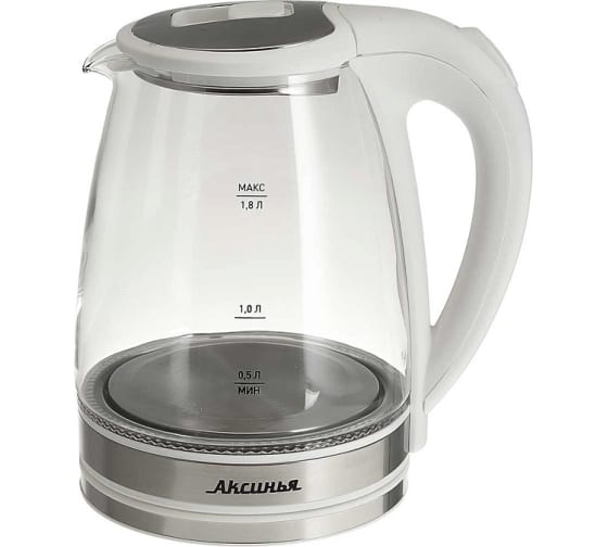 Чайник электрический Аксинья КС-1021 1.8 л белый чайник электрический василиса ва 1021 1 8 л красный серебристый