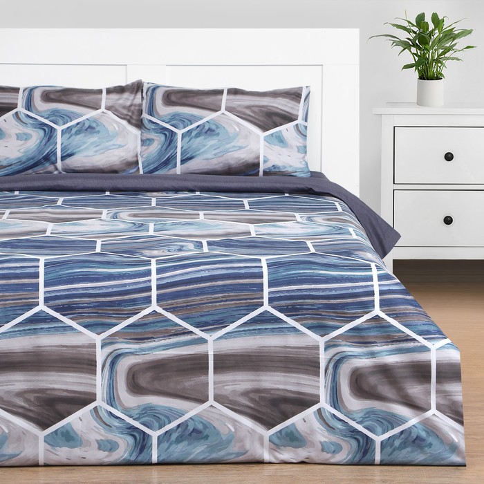 

Постельное бельё Этель 1,5 сп "Энигма" 150х215см, 150х225см, 50х70± 3см-2 шт, новосатин