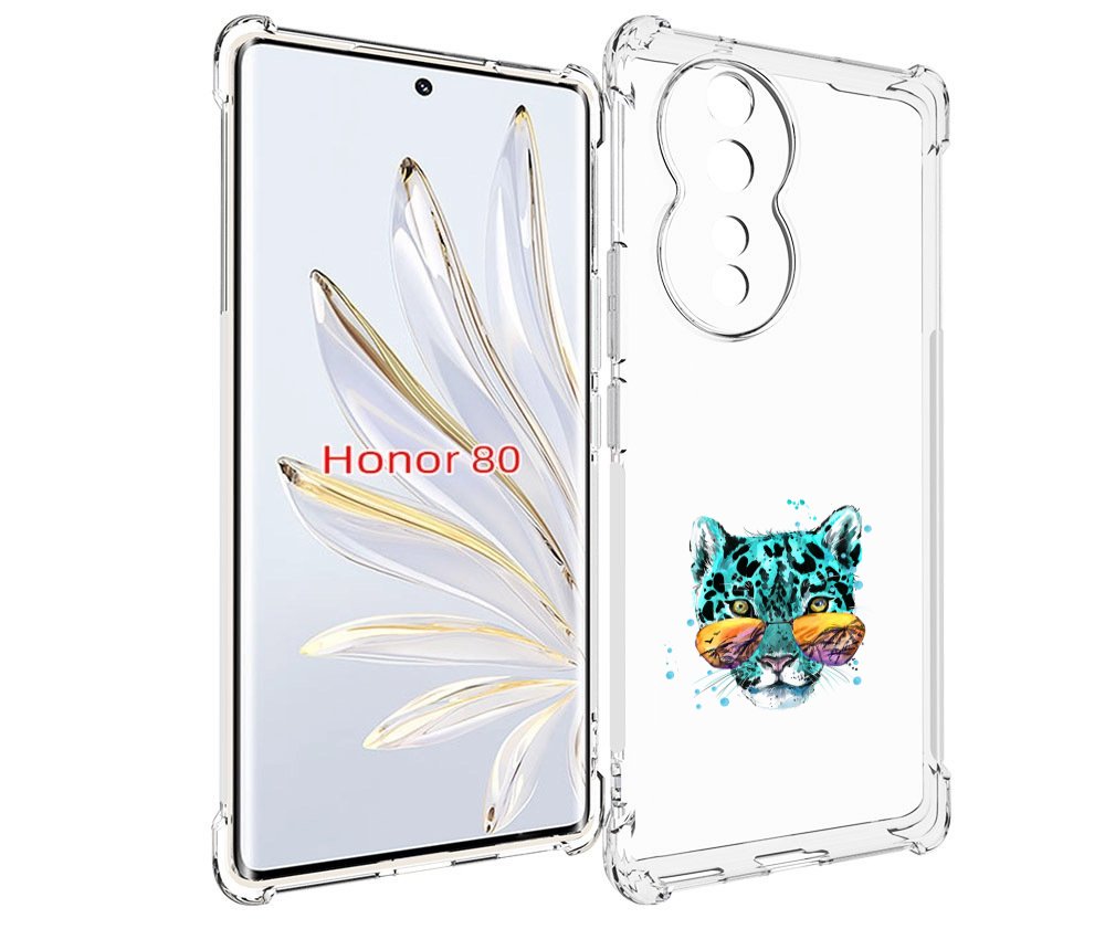 

Чехол MyPads голубой лео для Honor 80, Прозрачный, Tocco