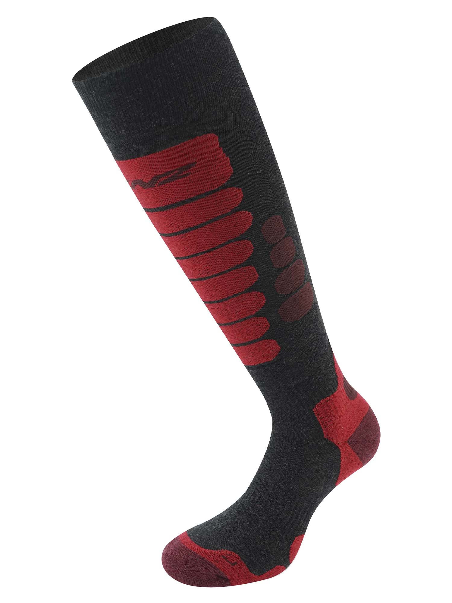 Носки Lenz Skiing 3.0 Dark Grey/Red (Eur:35-38) 2023-24