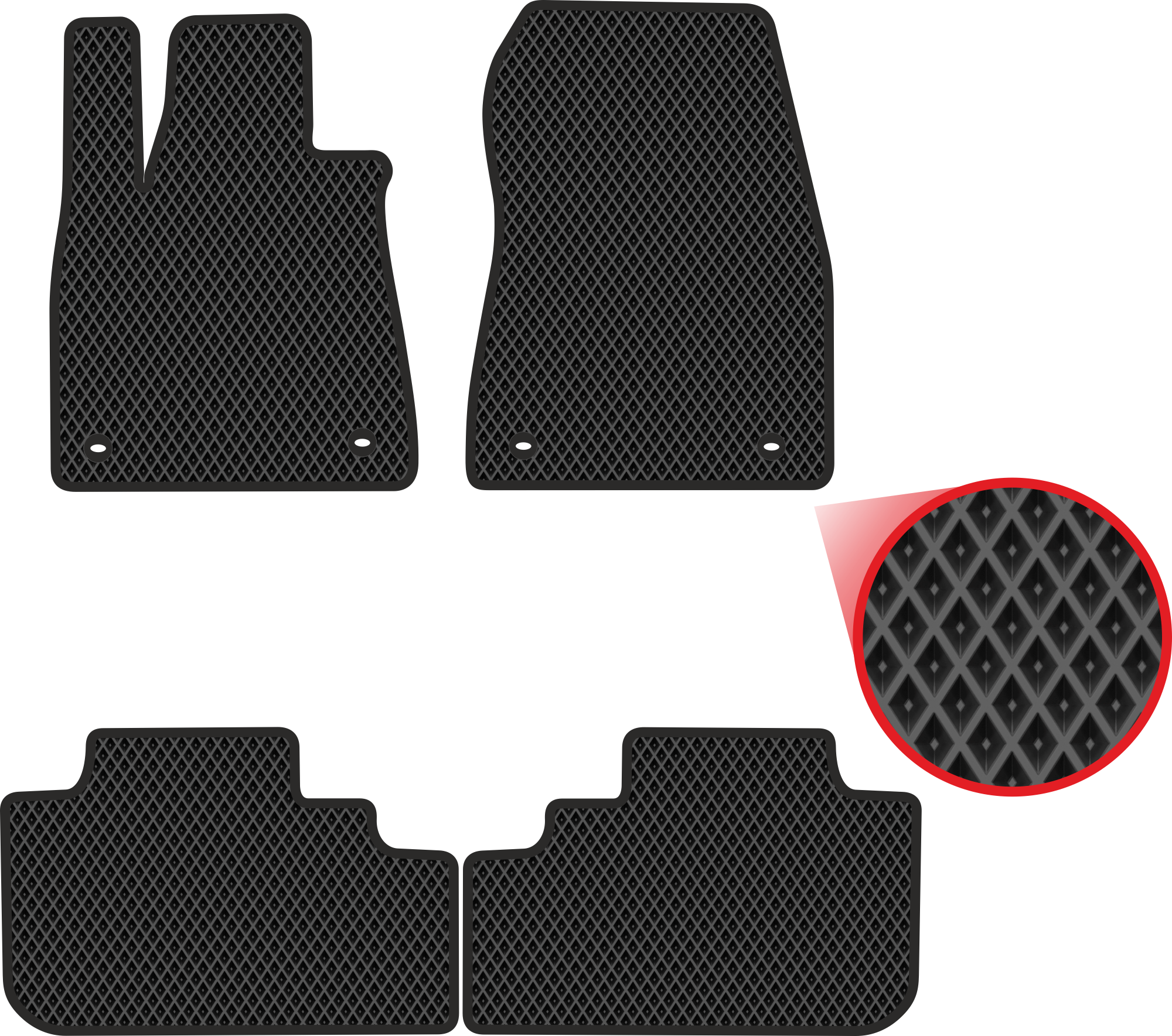 Комплект ковриков в салон Kupi-Kovrik EVA для Lexus RX IV (2015->), чёрные