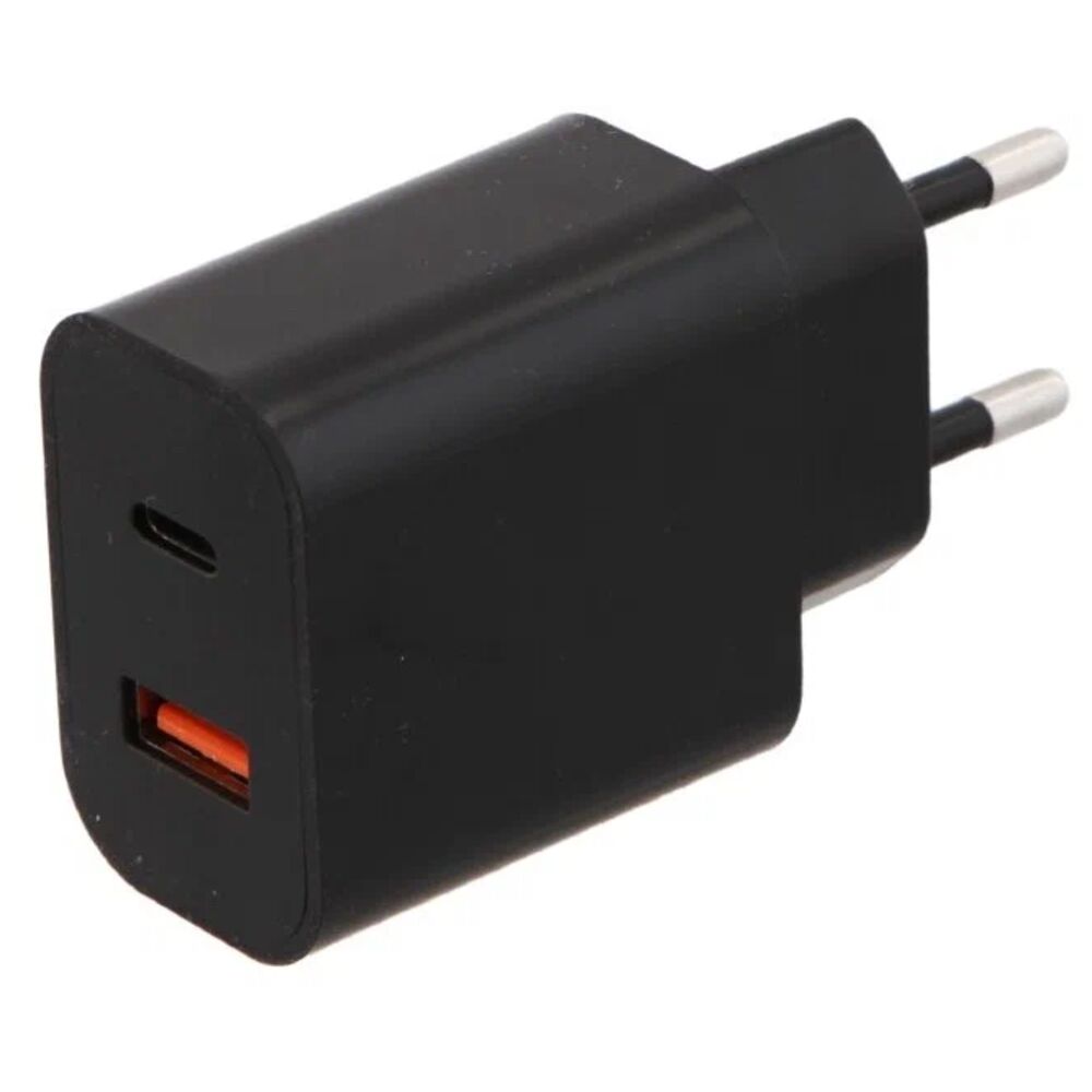 фото Сетевое зарядное устройство red line nqc-13 1xusb, 1xusb type-c 3 а черный