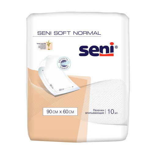 Пеленки впитывающие Seni Soft Normal 60x90 см, 10 шт