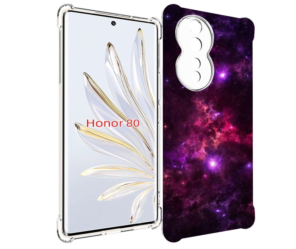

Чехол MyPads фиолетовый-космос-с-облаками для Honor 80, Прозрачный, Tocco