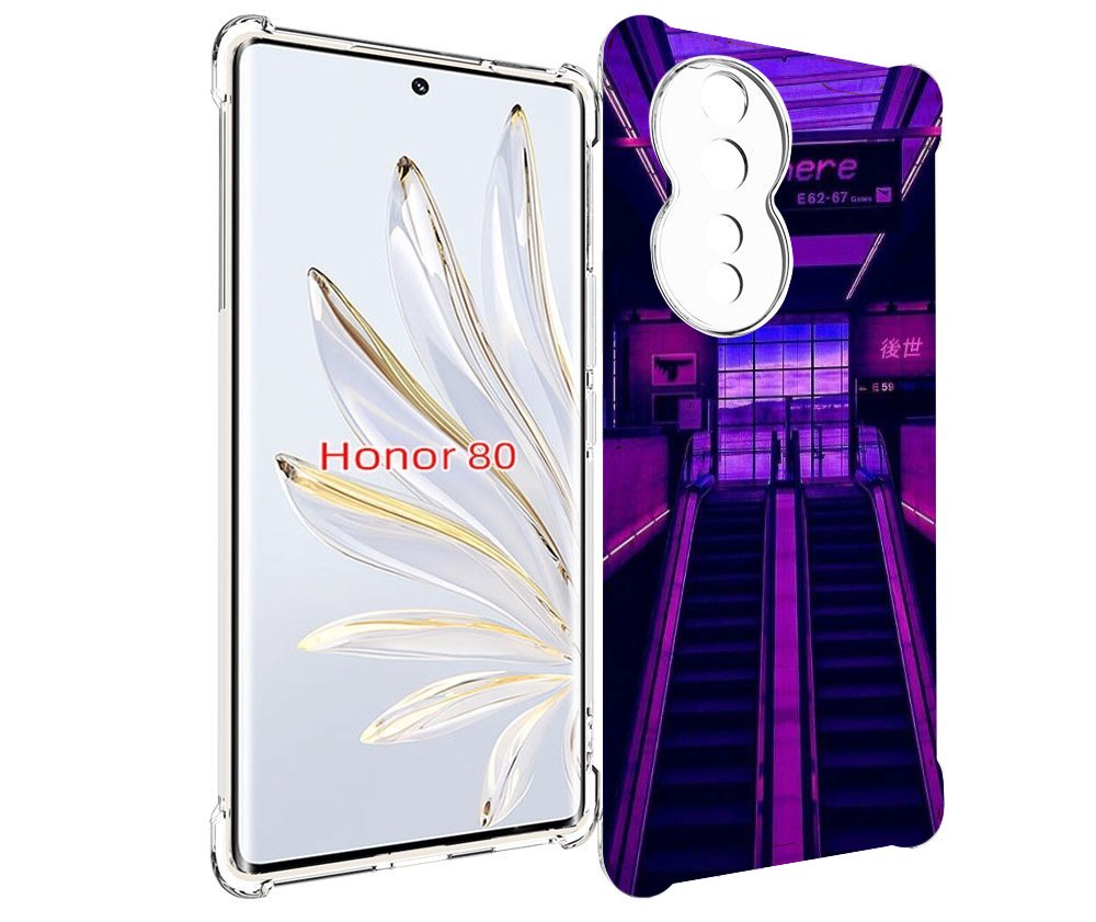 

Чехол MyPads фиолетовый эскалатор для Honor 80, Прозрачный, Tocco