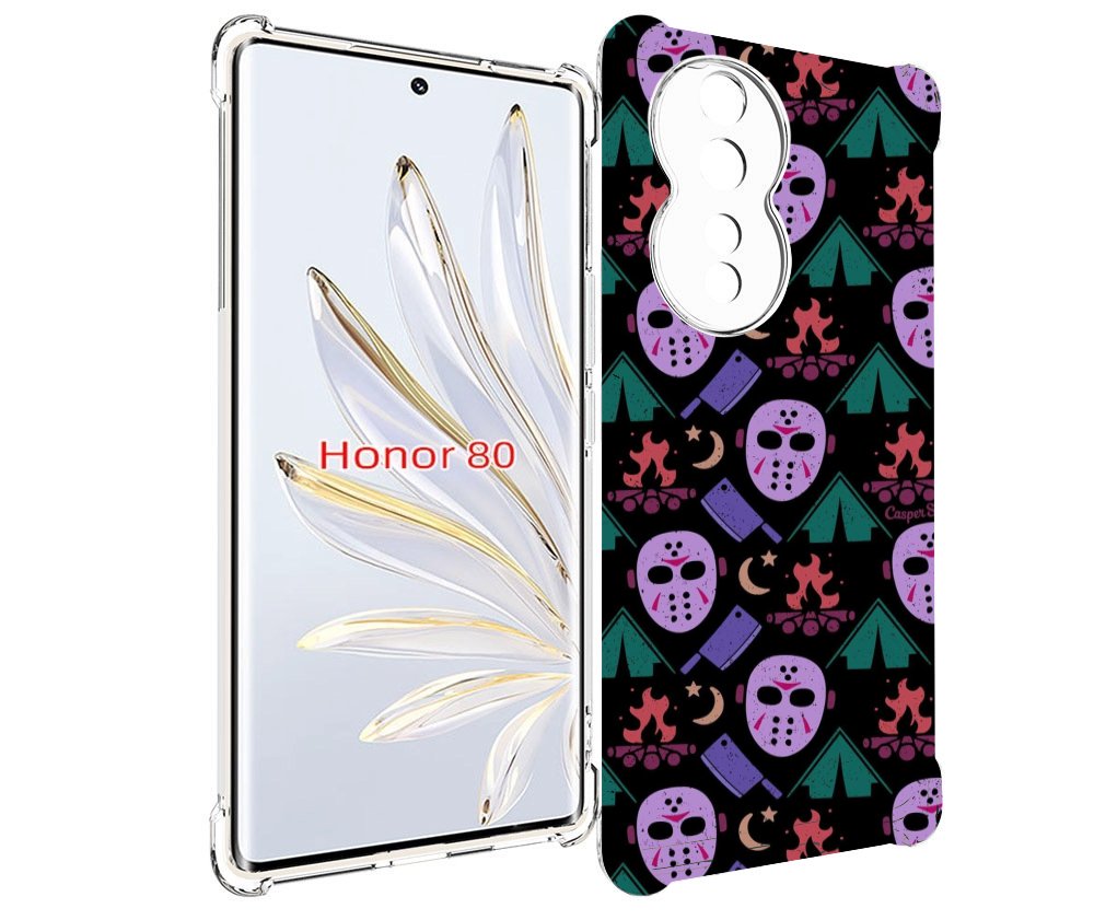 

Чехол MyPads фиолетовые маски для Honor 80, Прозрачный, Tocco