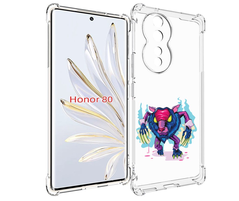 

Чехол MyPads фиолетовая-россомаха для Honor 80, Прозрачный, Tocco