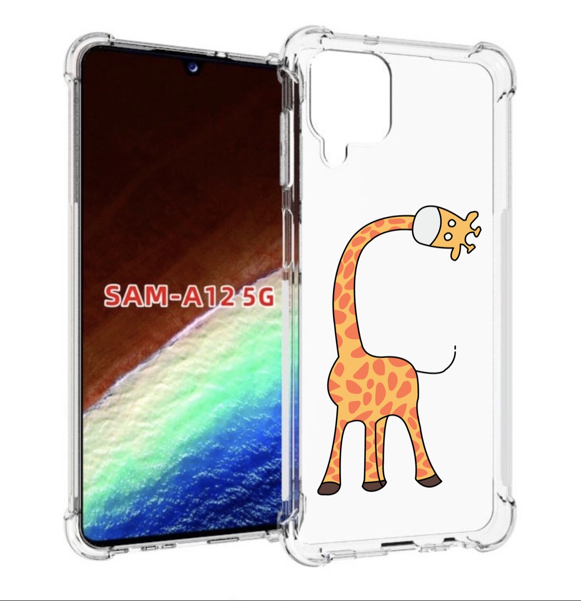 Чехол MyPads жирафик детский для Samsung Galaxy A12 (SM-A125F) 2020/21/A12 Nacho SM-A127F Tocco