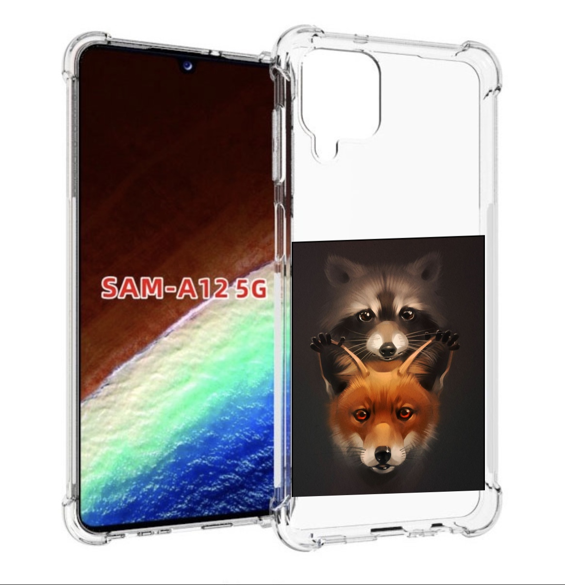 

Чехол MyPads енотик-лисенок для Samsung Galaxy A12 (SM-A125F) 2020/21/A12 Nacho SM-A127F, Прозрачный, Tocco