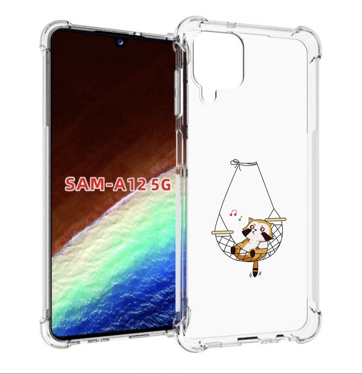 

Чехол MyPads енот-на-гамаке для Samsung Galaxy A12 (SM-A125F) 2020/21/A12 Nacho SM-A127F, Прозрачный, Tocco