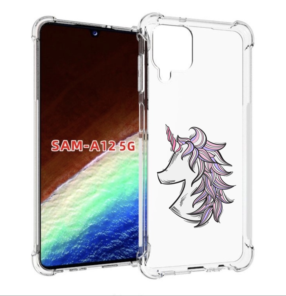 

Чехол MyPads единорог-рисунок для Samsung Galaxy A12 (SM-A125F) 2020/21/A12 Nacho SM-A127F, Прозрачный, Tocco