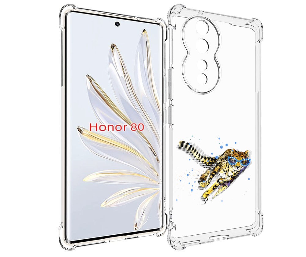 

Чехол MyPads гепард в очках для Honor 80, Прозрачный, Tocco