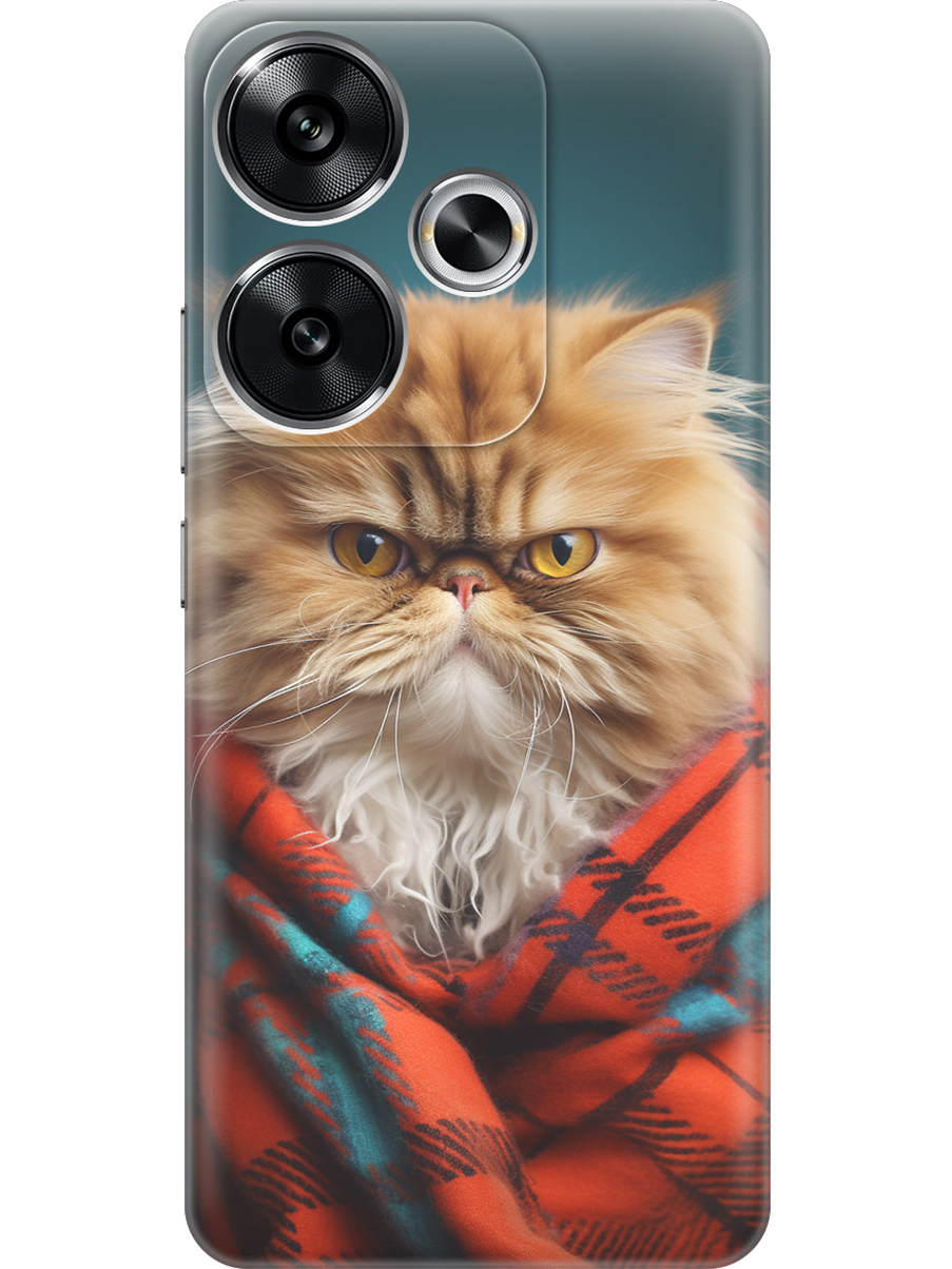 

Силиконовый чехол на Xiaomi Redmi Turbo 3, Poco F6 с принтом "Недовольный котик", Прозрачный;красный;синий, 783980812