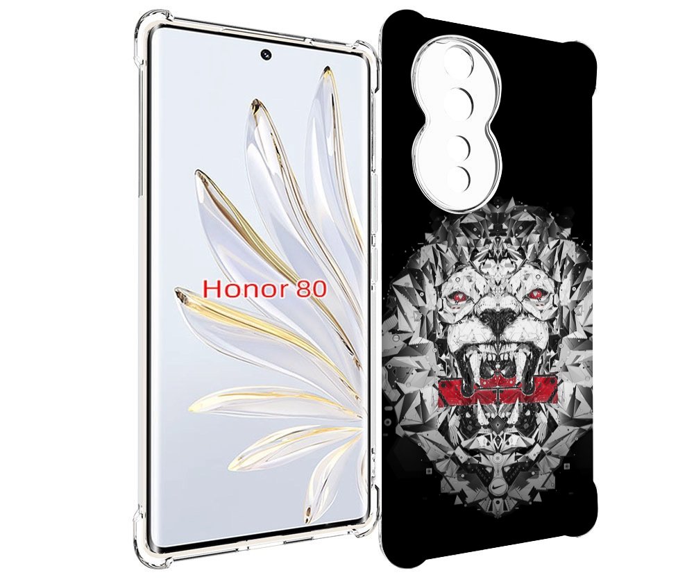 

Чехол MyPads тигр-с-гранями-черно-белый для Honor 80, Прозрачный, Tocco