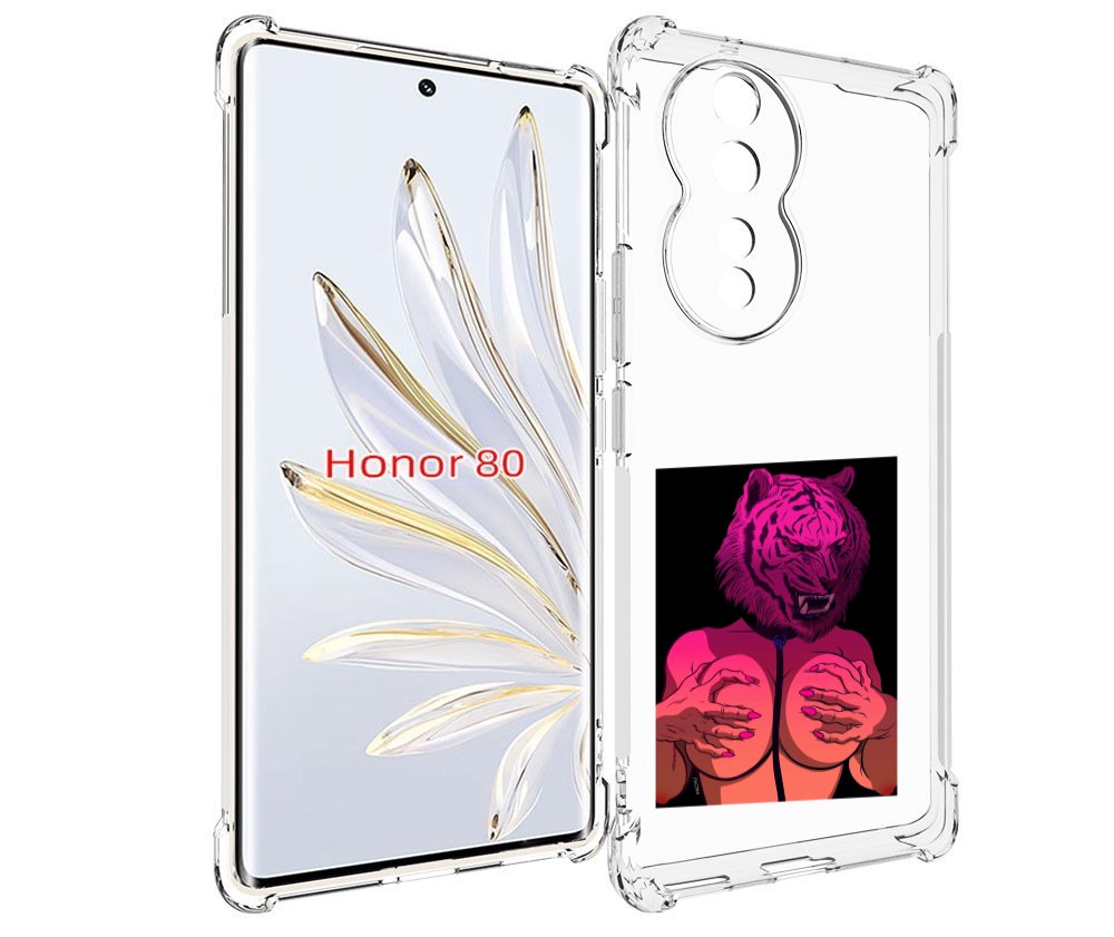 

Чехол MyPads тигр с секретом женский для Honor 80, Прозрачный, Tocco